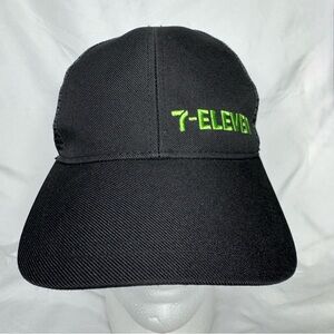 7-Eleven Adult Black Adjustable Mesh Back Hat Cap